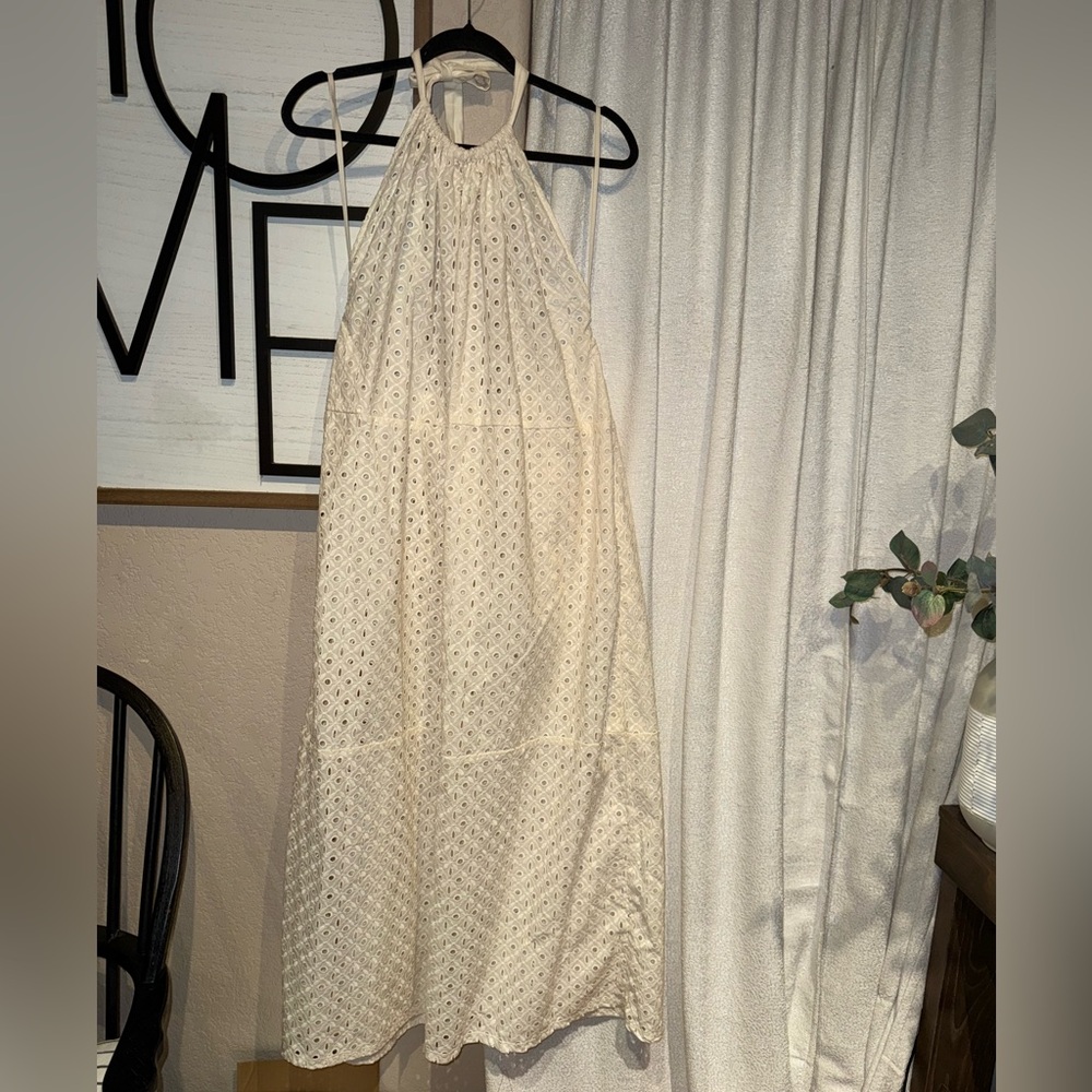 Vitamin A Cream Eyelet Maxi Dress